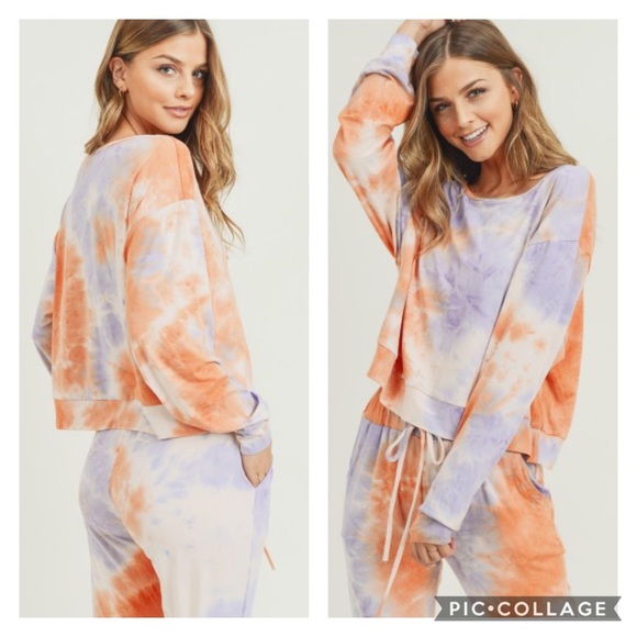 The Ivory Elephant Tops - 🔥SALE🔥 Orange Purple tie dye top
